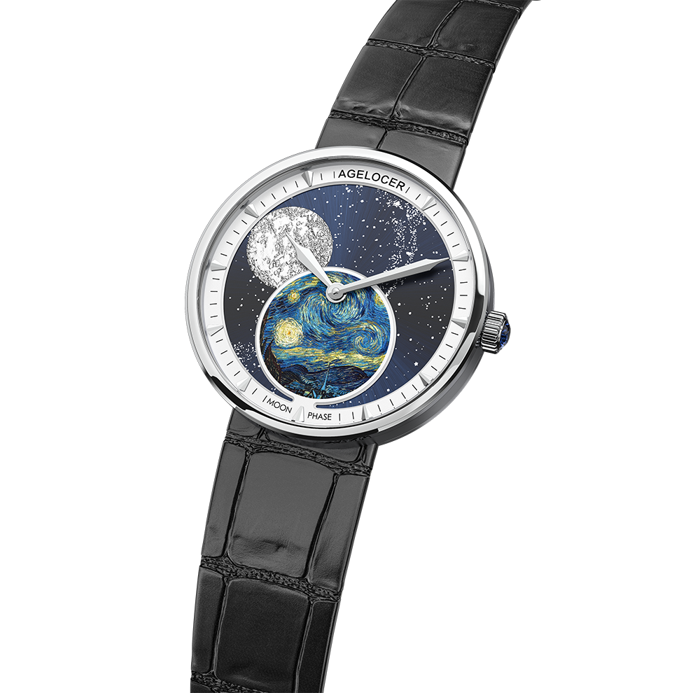 Agelocer Female Watch Moonphase Series 650 Quartz Movement