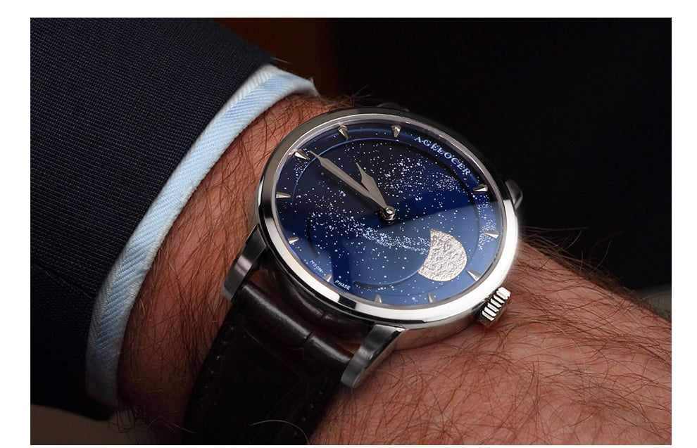 AGELOCER Moonphase Automatic Watch Starry Sky Dial 6404 – agelocer